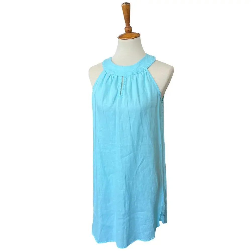 St. Tropez West 100% Linen Vacation Summer Classic Sleeveless Dress Size Small